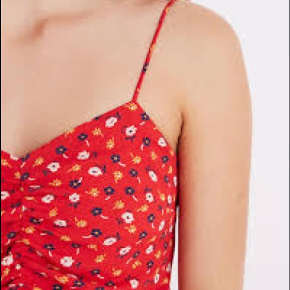 Madewell Ruched Wide Leg Floral Jumpsuit Sz 10 - Picture 2 of 7